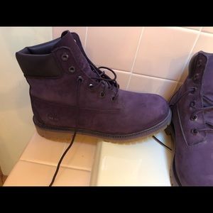 Purple Timberland waterproof boots. Worn once.